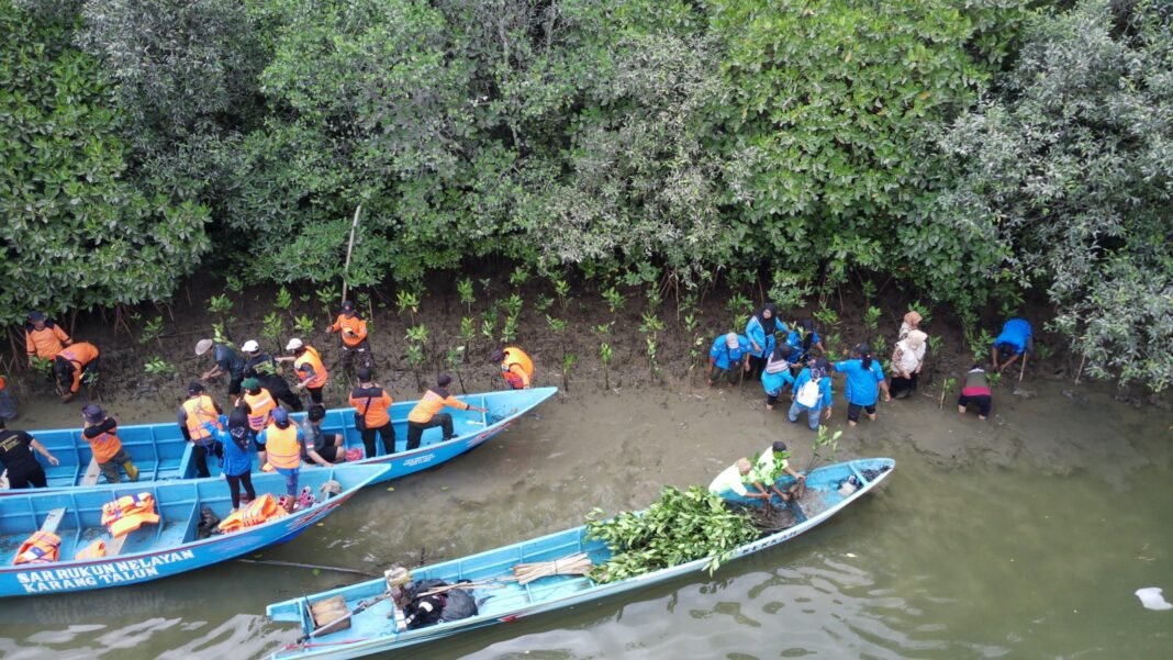 Yayasan An-Naba Bersama Berbagai Pihak Hijaukan Bengawan Donan dengan 10.000 Mangrove